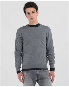 Мужской свитер с длинными рукавами и круглым вырезом, серый Replay