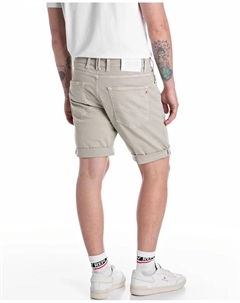 Мужские шорты-бермуды из хлопкового денима с пятью карманами, натуральный Replay