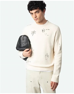 Мужской свитшот Uppy с круглым вырезом, бежевый Zadig&voltaire