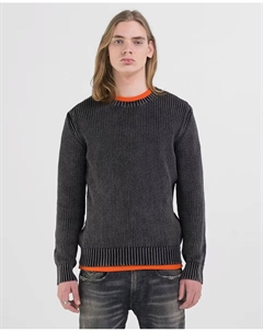 Мужской свитер с длинными рукавами и круглым вырезом, чёрный Replay