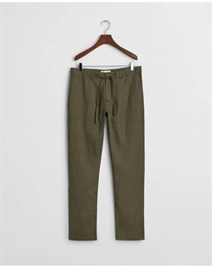 Мужские брюки прямого кроя коричневого оттенка со шнурком на талии, зеленый Gant