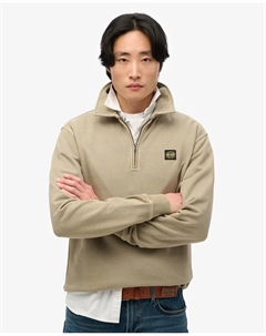 Мужской свитшот на молнии с контрастной прострочкой, темно-зеленый Superdry