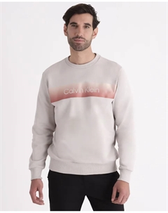 Мужской свитшот с линейным логотипом, светло-серый Calvin klein
