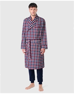 Мужской бордовый фланелевый халат, гранатовый El búho nocturno