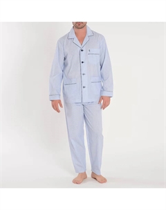 Мужская длинная пижама из синей ткани, голубой El búho nocturno