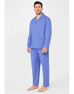 Мужская длинная пижама из синей ткани, голубой El búho nocturno