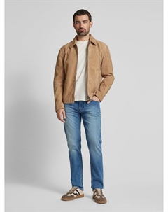 Джинсы прямого кроя с фирменной символикой, синий Christian berg men