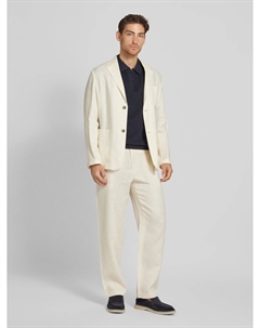 Пиджак из льна на 2 пуговицах с воротником-лацканом, модель «RUSTIQ», кремовый Mango