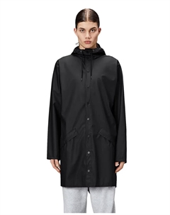 Мужской длинный дождевик, чёрный Rains