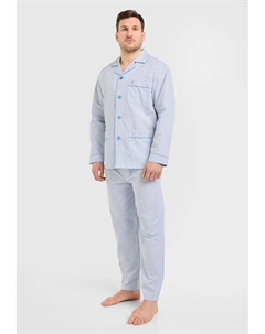 Мужская длинная пижама из серой ткани, голубой El búho nocturno