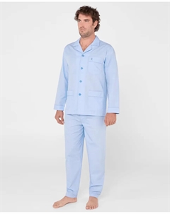 Мужская длинная пижама из синей ткани, синий El búho nocturno