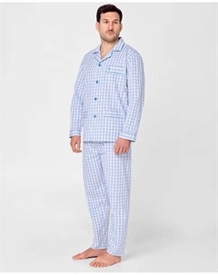Мужская длинная пижама из синей ткани, голубой El búho nocturno