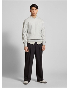 Свободные брюки со складками и шлевками для ремня, черный Weekday