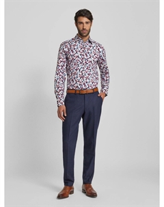 Рубашка делового покроя с воротником-стойкой, модель «Хэнк», красный Boss