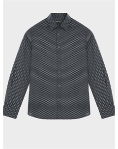 Темно-синяя рубашка с геометрическим принтом Antony morato