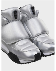 Сапоги мембранные глянцевые на липучке, серебристые Jog dog