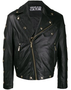 Versace jeans couture байкерская куртка с заклепками 46 черный Versace jeans couture