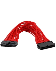 Удлинитель CA-24P-04 24-pin ATX, 30см, индивидуальная оплетка, красный Gelid
