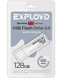 Накопитель USB 2.0 128GB EX-128GB-620-White 620, белый Exployd