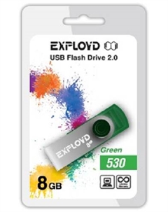 Накопитель USB 2.0 8GB 530 зелёный Exployd