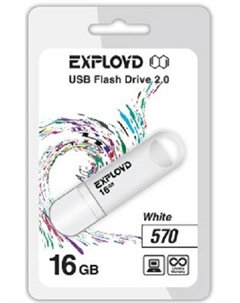 Накопитель USB 2.0 16GB 570 белый Exployd