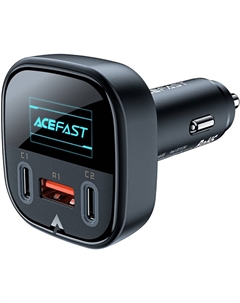 Зарядное устройство автомобильное ACEFAST B5 101W, USB Type-C/USB Type-C/USB Type-A с умным OLED дисплеем, чёрное Acefast