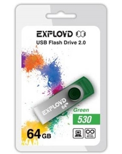 Накопитель USB 2.0 64GB EX064GB530-G 530 зелёный Exployd