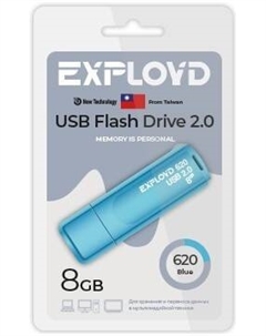 Накопитель USB 2.0 8GB EX-8GB-620-Blue 620 синий Exployd