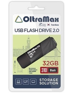 Накопитель USB 2.0 32GB OM-32GB-310-Black 310, чёрный Oltramax