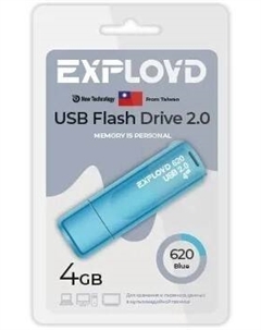 Накопитель USB 2.0 4GB EX-4GB-620-Blue 620  синий Exployd