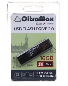 Накопитель USB 2.0 16GB OM-16GB-310-Black 310, чёрный Oltramax