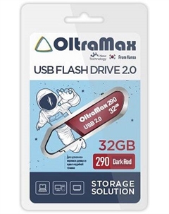 Накопитель USB 2.0 32GB OM-32GB-290-Dark Red 290, темно красный Oltramax
