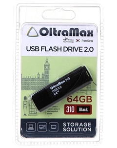Накопитель USB 2.0 64GB OM-64GB-310-Black 310 чёрный Oltramax
