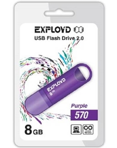 Накопитель USB 2.0 8GB 570 пурпурный Exployd