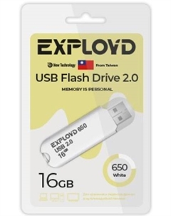 Накопитель USB 2.0 16GB EX-16GB-650-White 650, белый Exployd