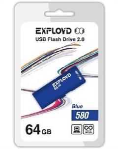 Накопитель USB 2.0 64GB 580 синий Exployd
