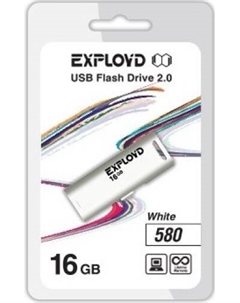 Накопитель USB 2.0 16GB EX-16GB-580-White 580, белый Exployd