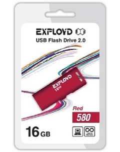 Накопитель USB 2.0 16GB 580 красный Exployd