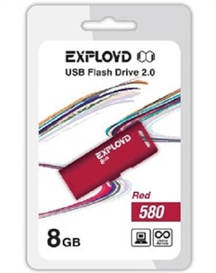 Накопитель USB 2.0 8GB 580 красный Exployd