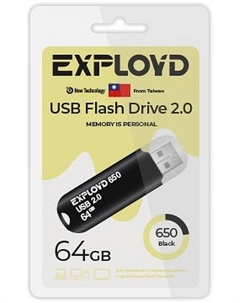 Накопитель USB 2.0 64GB EX-64GB-650-Black 650, чёрный Exployd