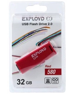 Накопитель USB 2.0 32GB EX-32GB-580-Red 580, красный Exployd