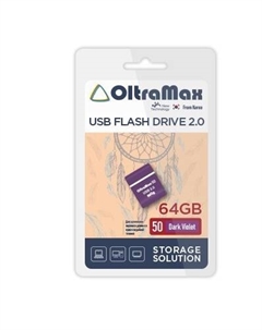 Накопитель USB 2.0 64GB OM-64GB-50-Dark Violet 50 фиолетовый Oltramax