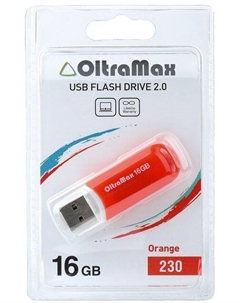 Накопитель USB 2.0 16GB OM-16GB-230-Orange 230, оранжевый Oltramax