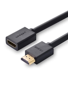 Кабель интерфейсный HDMI-HDMI 10141_ male to female в оплетке, 1 м, черный Ugreen