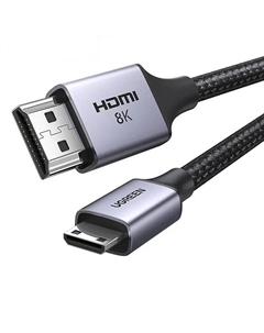 Кабель HD163 15515_ Mini HDMI to HDMI 8K, 2м, черный Ugreen