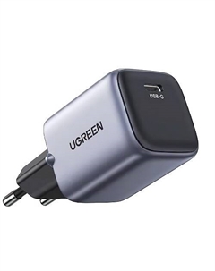 Зарядное устройство сетевое UGREEN CD319 25257_ Nexode Mini USB-C 30W PD GaN Fast Charger EU с кабелем 1м 60W, серый космос Ugreen