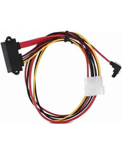 Переходник VHC7702 molex+SATA/SATA, 15pin+7pin, (длина инт - 45см, питание - 15см) Vcom