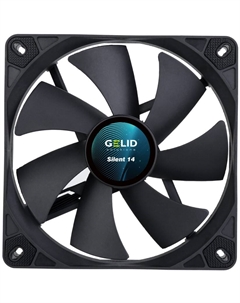 Вентилятор для корпуса SILENT 14 BLACK FN-PX14-11 140x140x25 мм, 1000 об/мин, 21 дБА, 67,4 CFM, 3-pin, черный Gelid