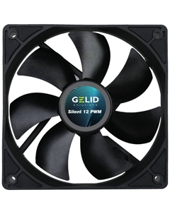 Вентилятор для корпуса SILENT 12 PWM BLACK FN-PX12-16 120х120х25 мм, 750-1600 об/мин, 25,5 дБа, 64,5 CFM, 4-pin PWM, черный Gelid