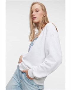 Свитшот oversize хлопковый с принтом-вышивкой Befree